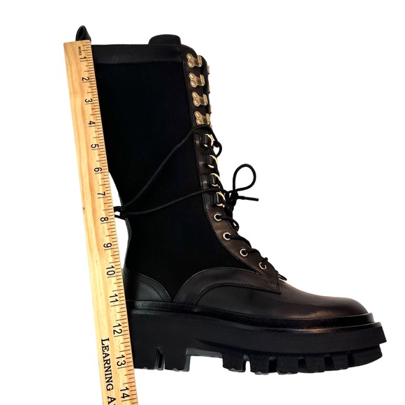 ALLSAINTS Women’s Beth Leather & Canvas Tall Platform Boots Size:6 US/ 36 EU NEW - Picture 9 of 16